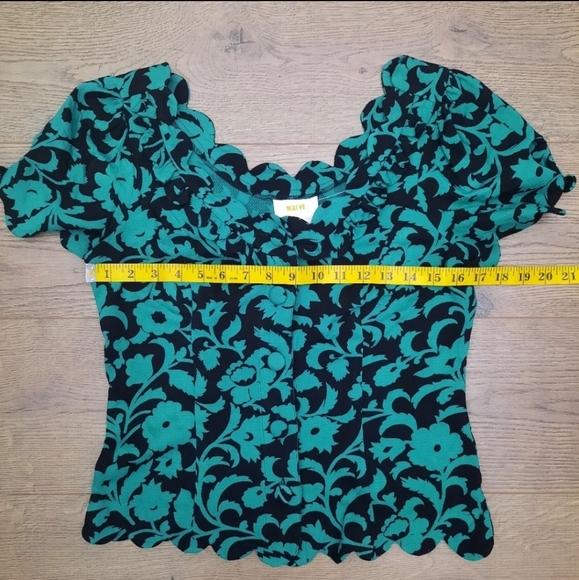 Anthro Maeve Shana Floral Scalloped Top - Picture 6 of 11